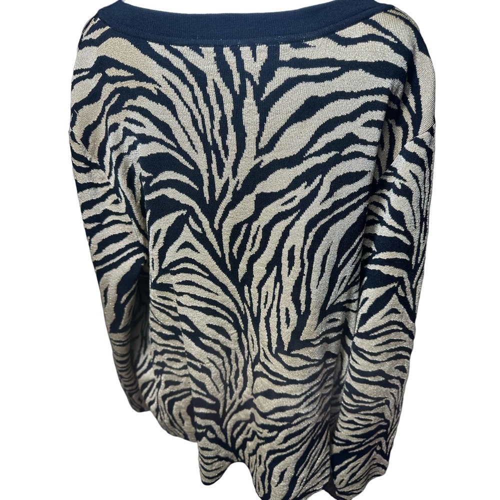 Jones New York Beige Zebra button down